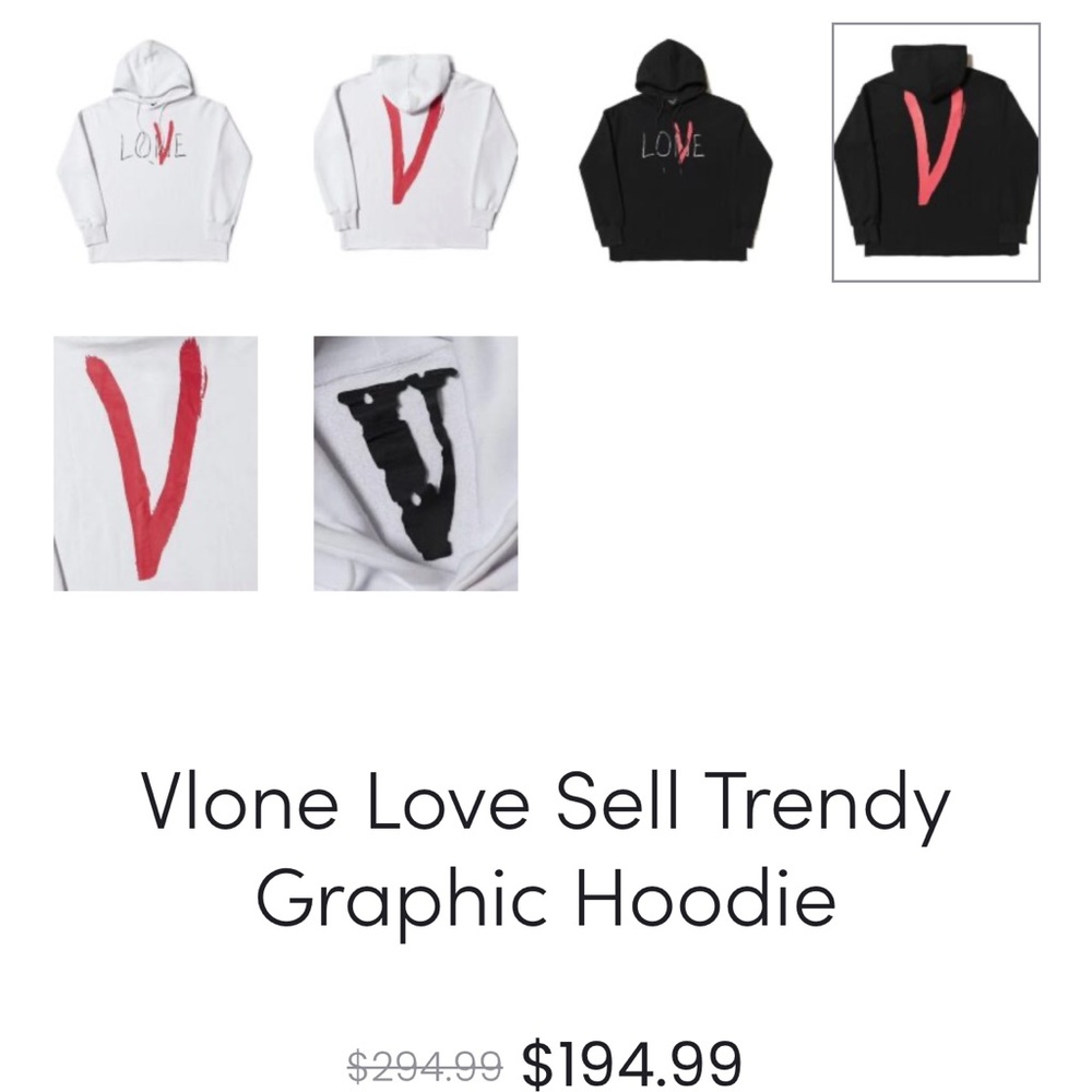 Vlone love hoodie